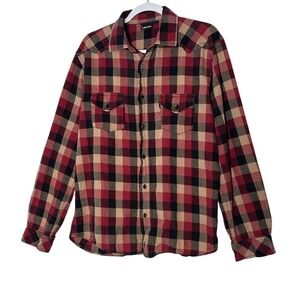 Kavu Flannel Shirt Mens Large Plaid Button Up Long Sleeve‎ Cozy Outdoor
